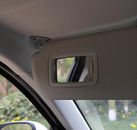 Protective film for automobile sun visor cosmetic mirror