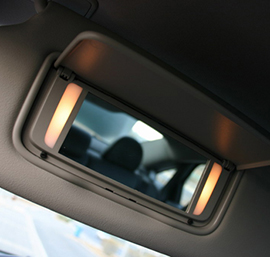 Protective film for automobile sun visor cosmetic mirror